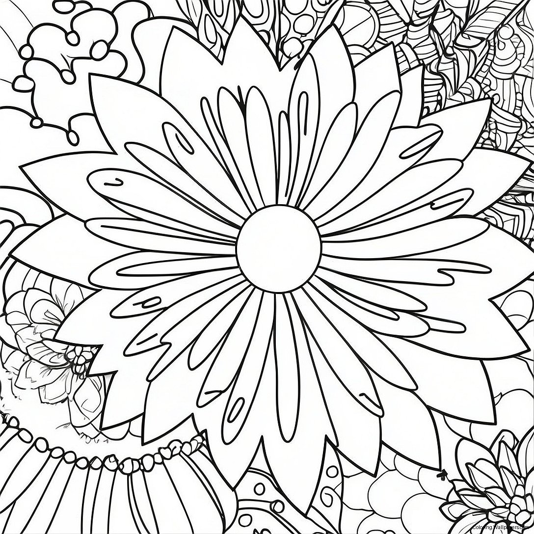 Easy Fireworks Coloring Page 37416