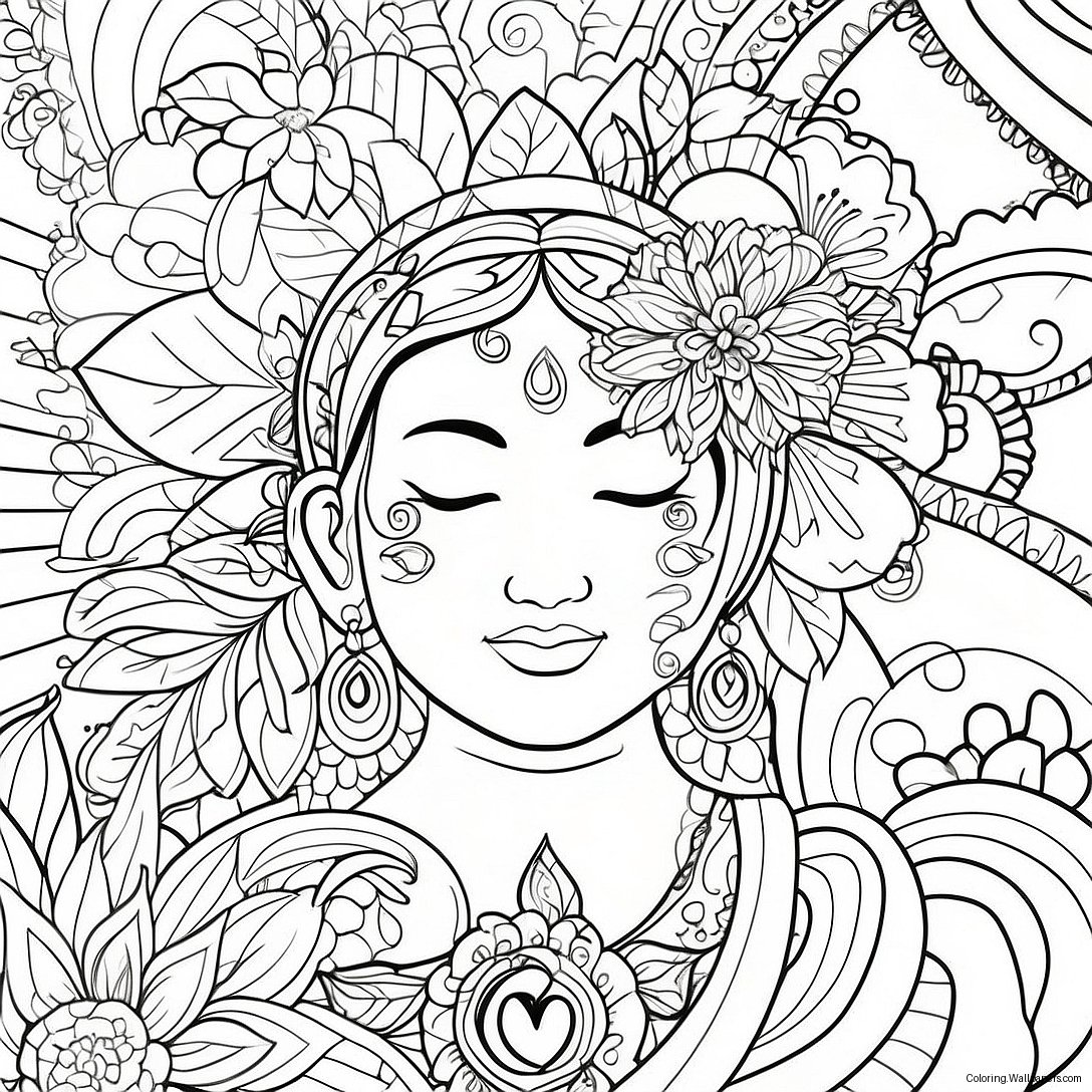 Easy Mindfulness Coloring Page 47983