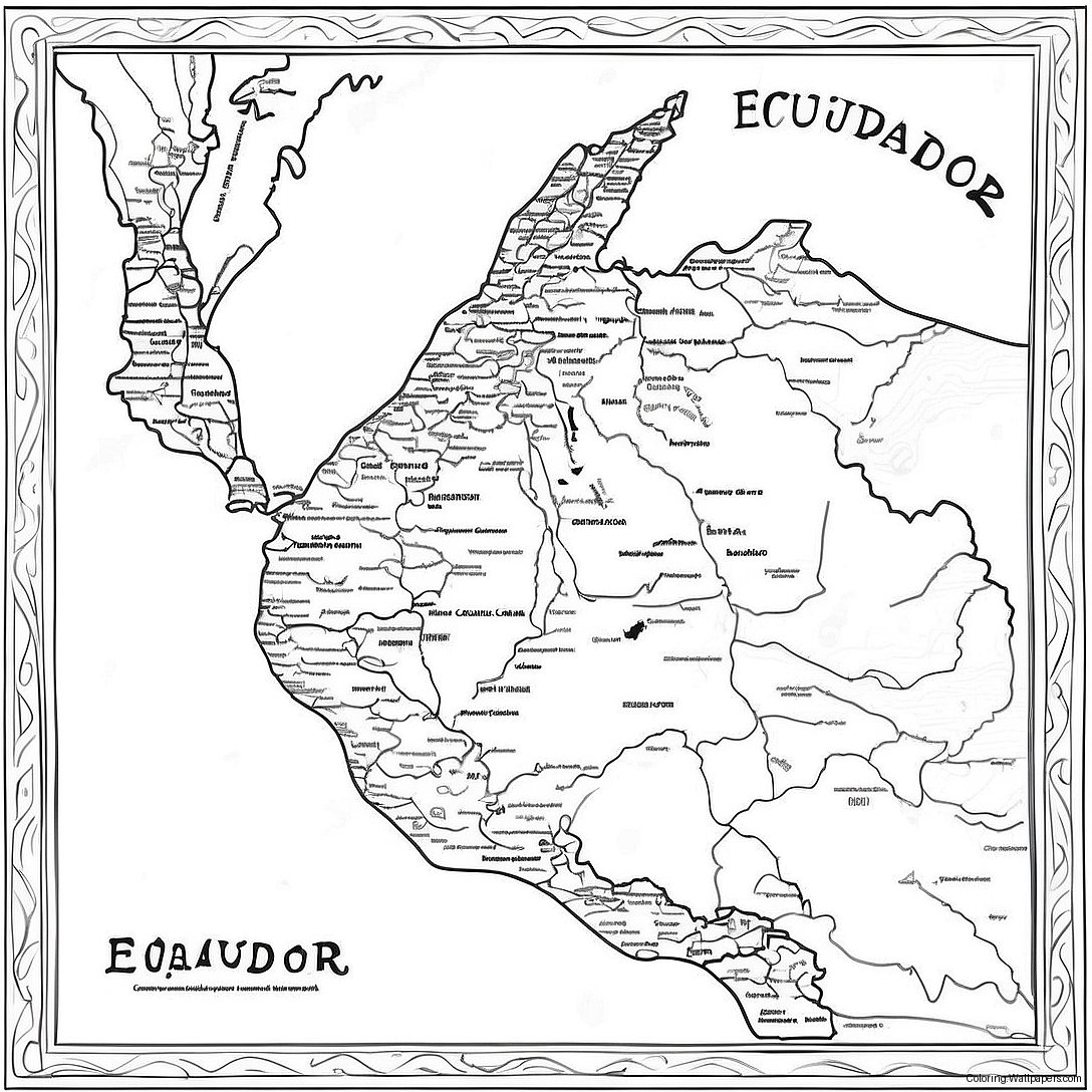 Pagini De Colorat Harta Ecuadorului 27077