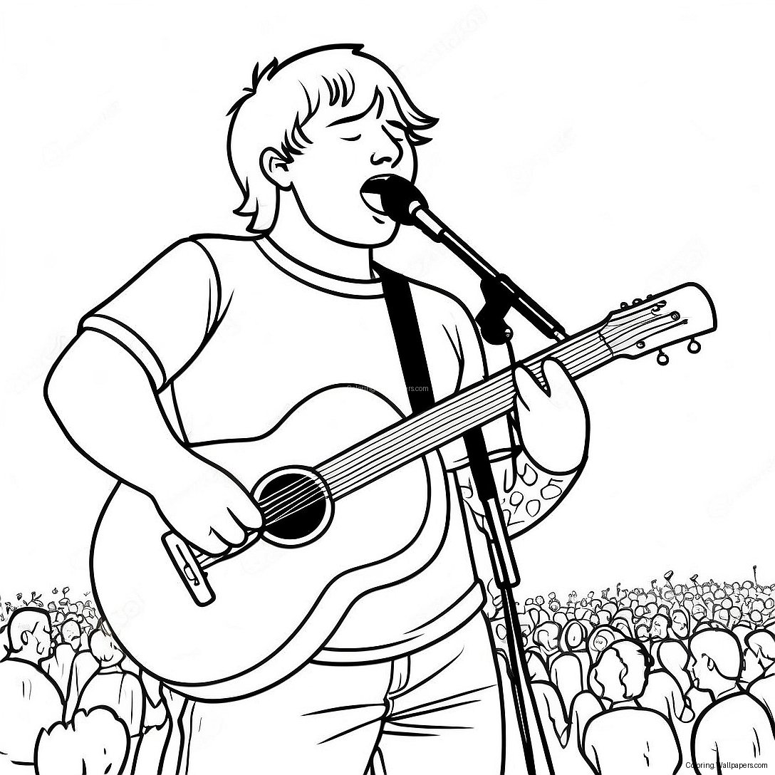 Ed Sheeran Singing On Stage Coloring Page 26105