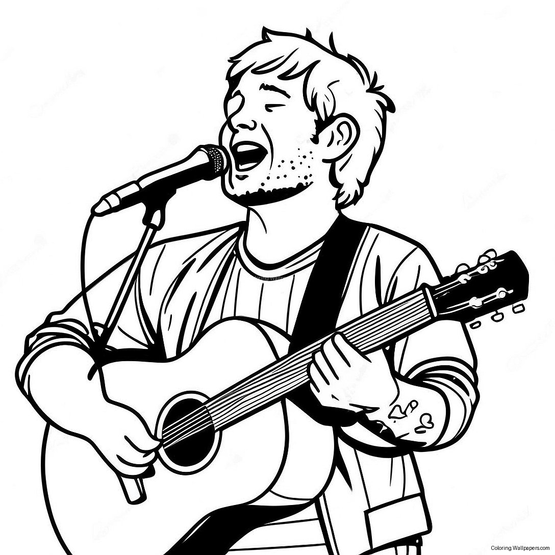 Ed Sheeran Singing On Stage Coloring Page 26106