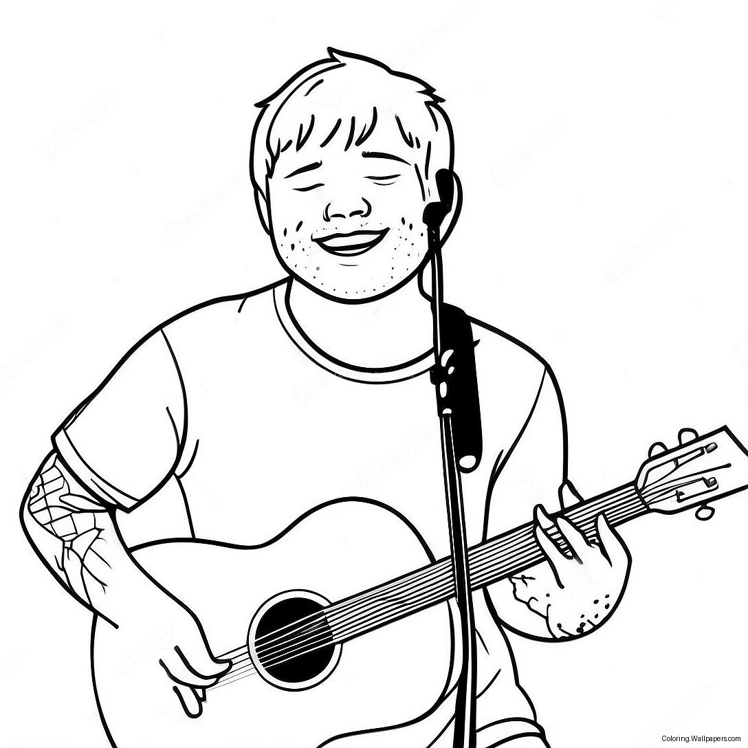 Ed Sheeran Synger På Scene Fargeleggingsark 26107
