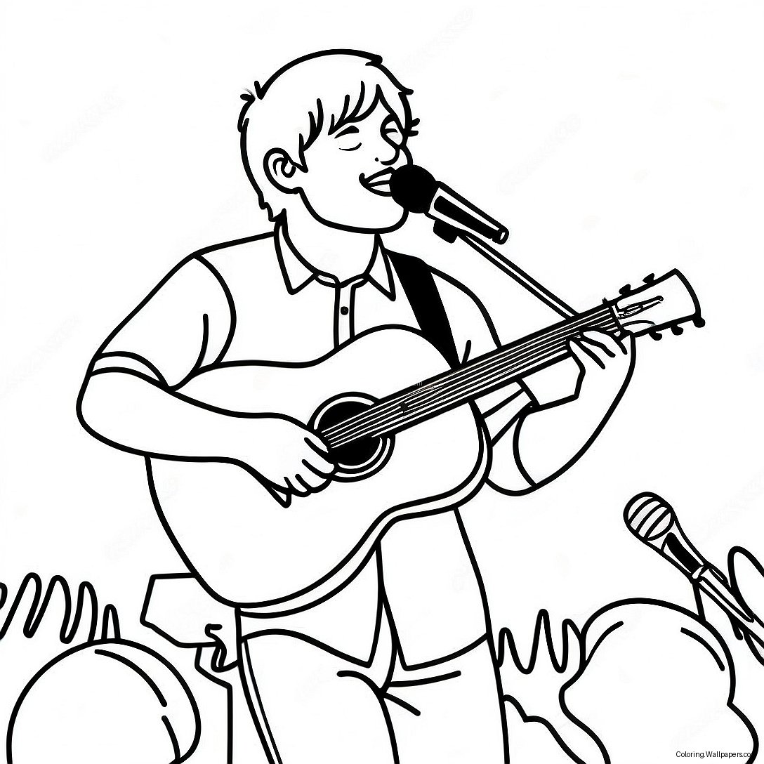 Ed Sheeran Singing On Stage Coloring Page 26108