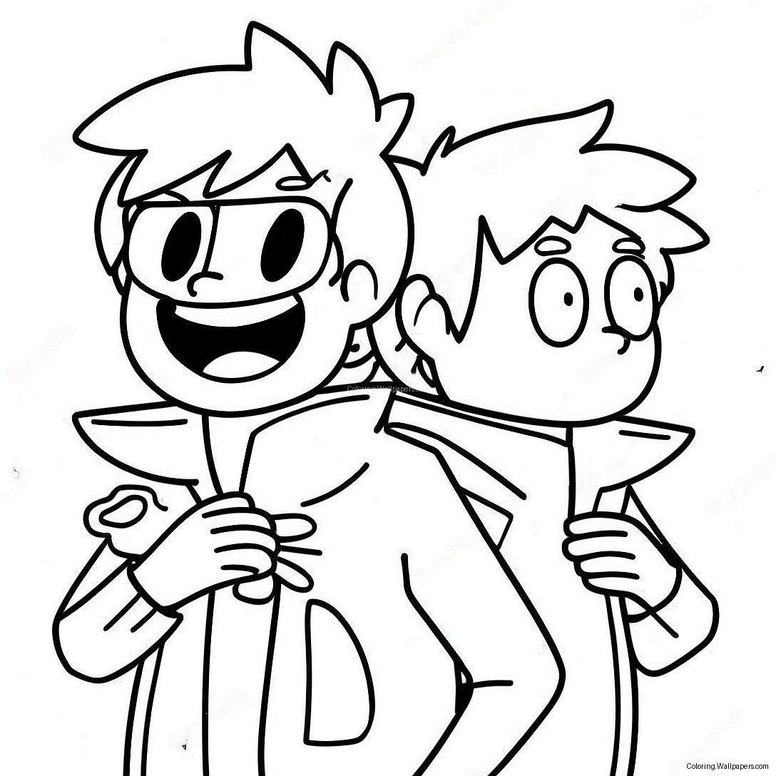 Eddsworld Characters In Action Coloring Page 32002