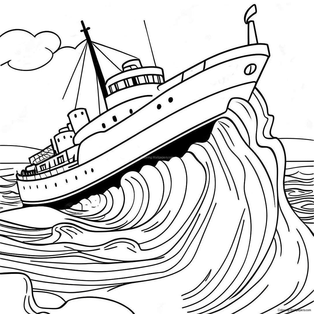 Edmund Fitzgerald Sinking Scene Coloring Page 45942