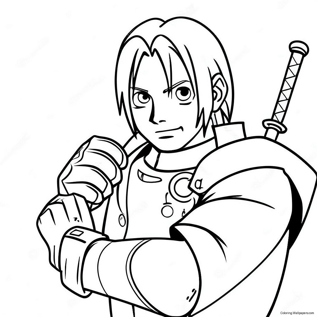 Edward Elric With His Automail Arm Coloring Page 52351