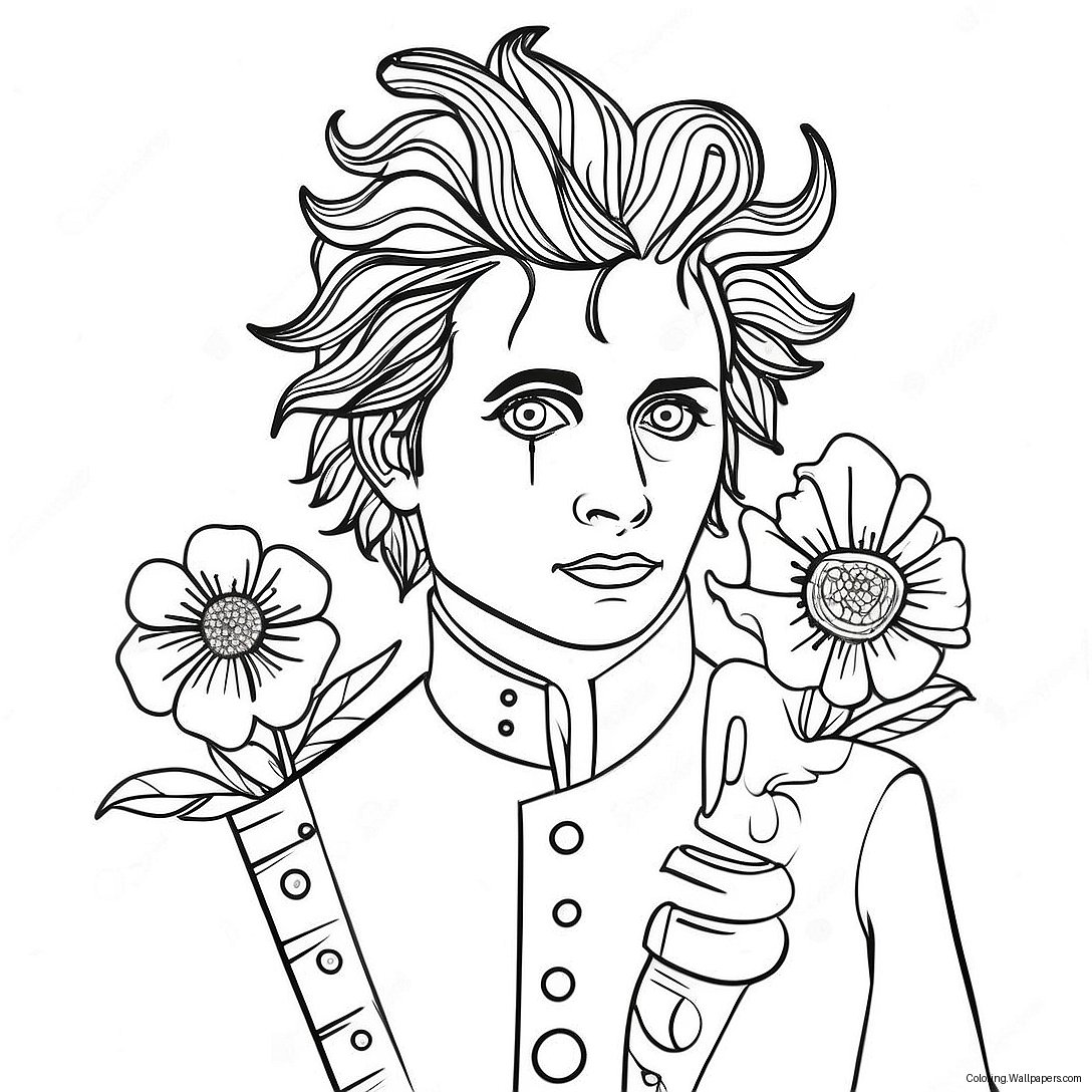 Edward Scissorhands With Flowers Coloring Page 34555