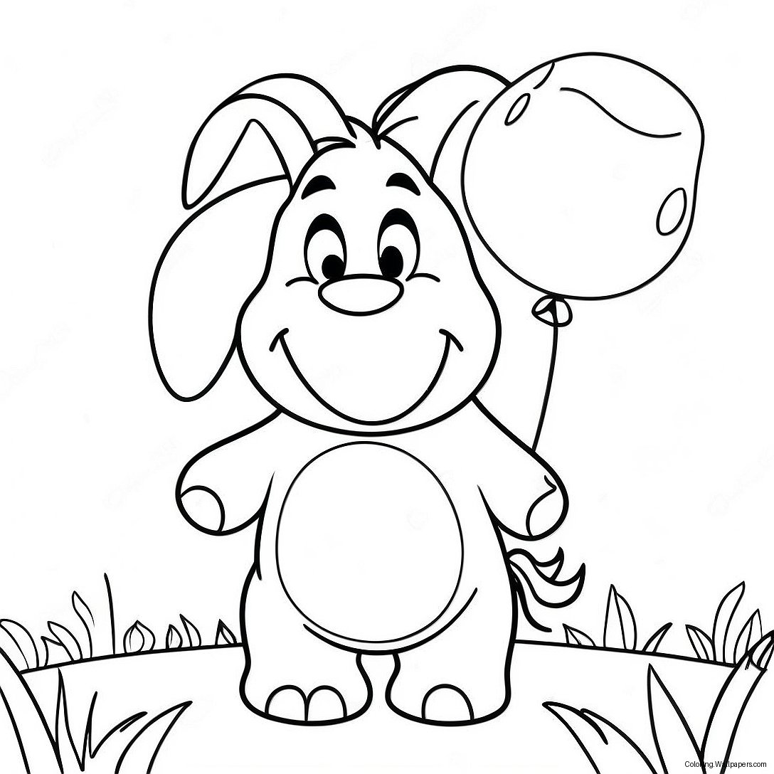 Página Para Colorir Do Eeyore Com Balões Coloridos 1024