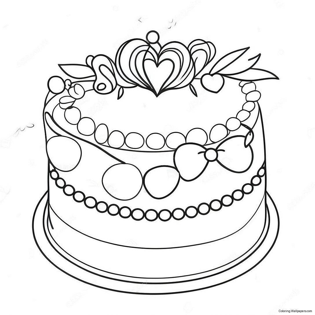 Elegant Bridal Shower Cake Coloring Page 24860