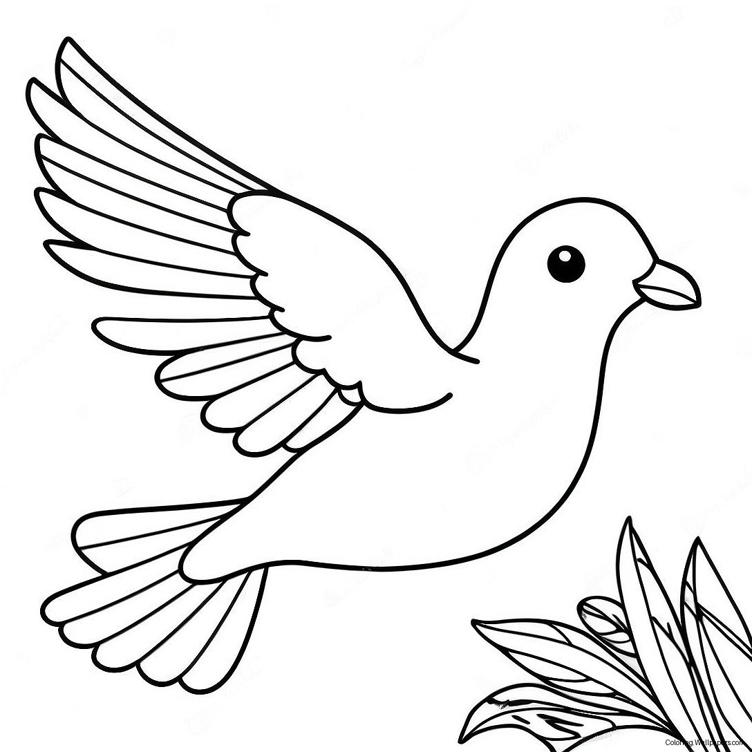 Elegant Dove In Flight Coloring Page 25462