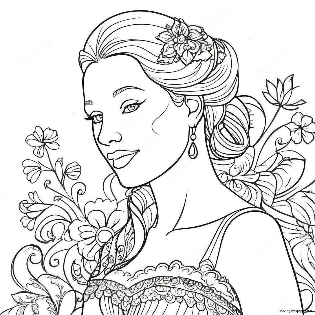 Elegant Grace Coloring Page 51689