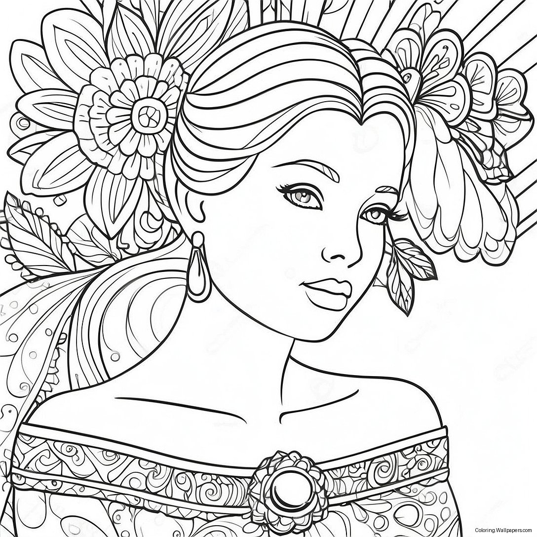 Elegant Grace Coloring Page 51690