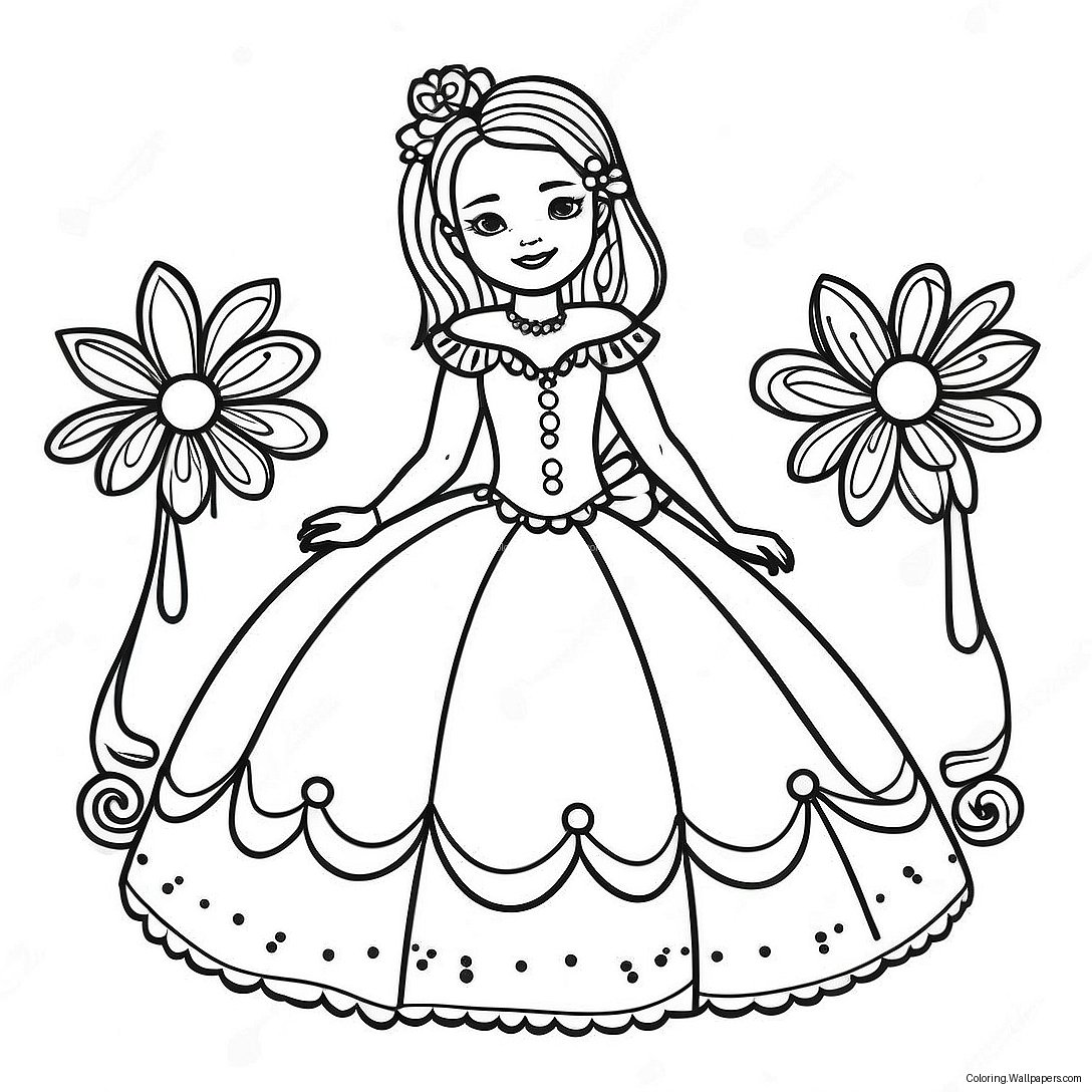 Página Para Colorir Da Celebração Elegante De Quinceanera 45550