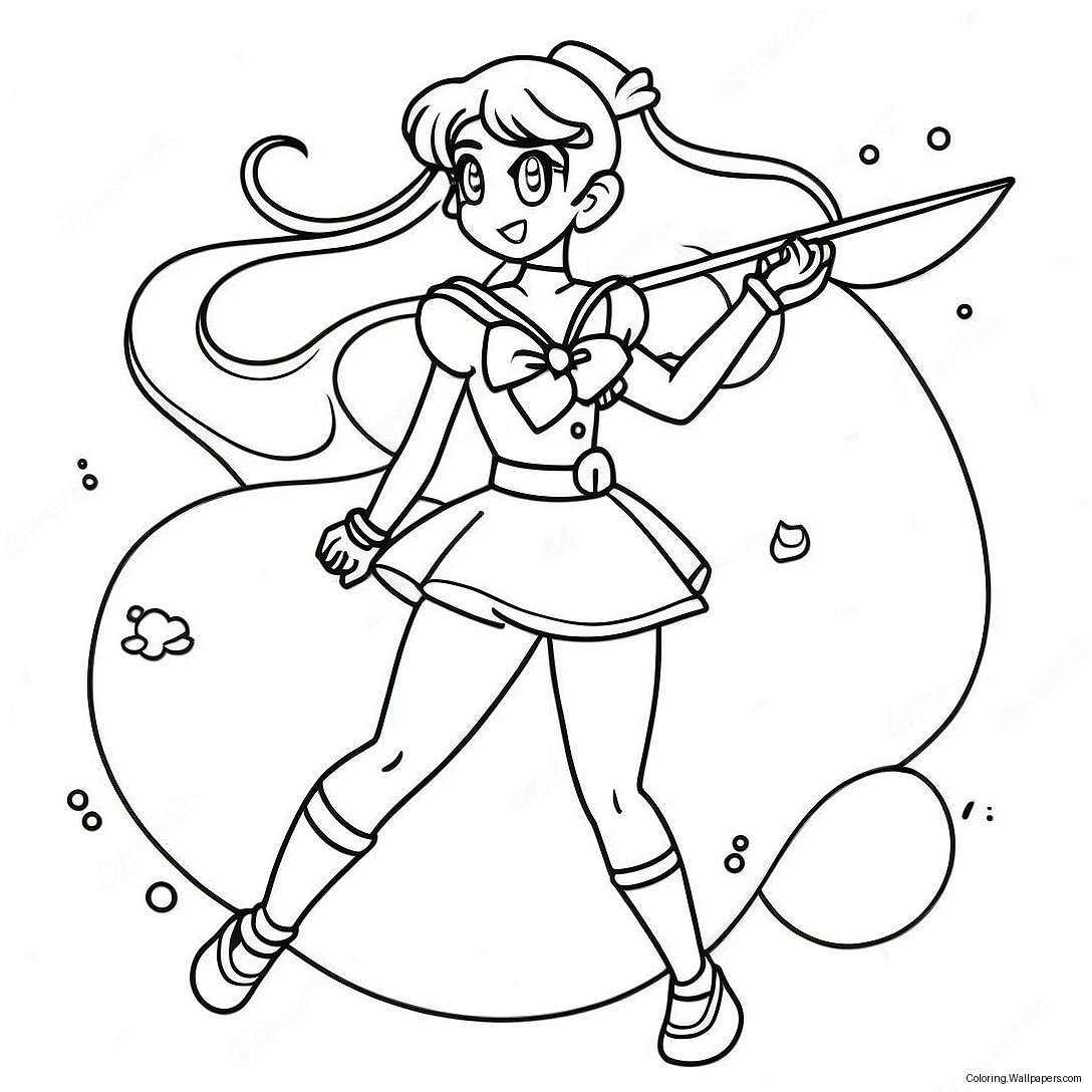 Sailor Venus Elegante In Azione Pagina Da Colorare 39441