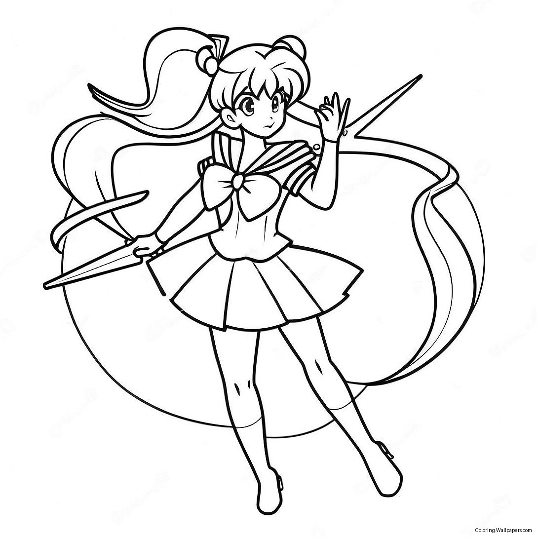 Elegant Sailor Venus In Action Coloring Page 39442