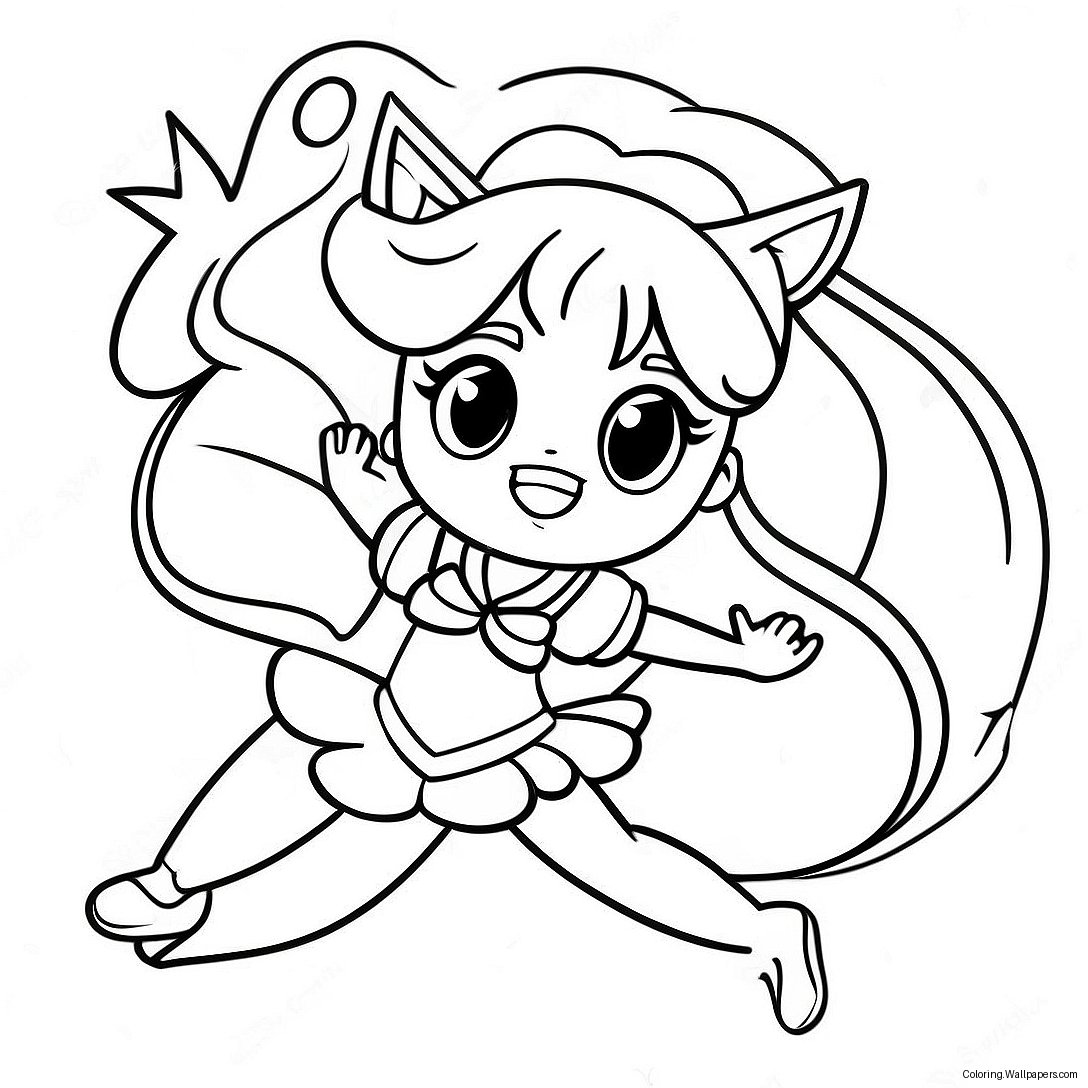 Página Para Colorear De La Elegante Sailor Venus En Acción 39444