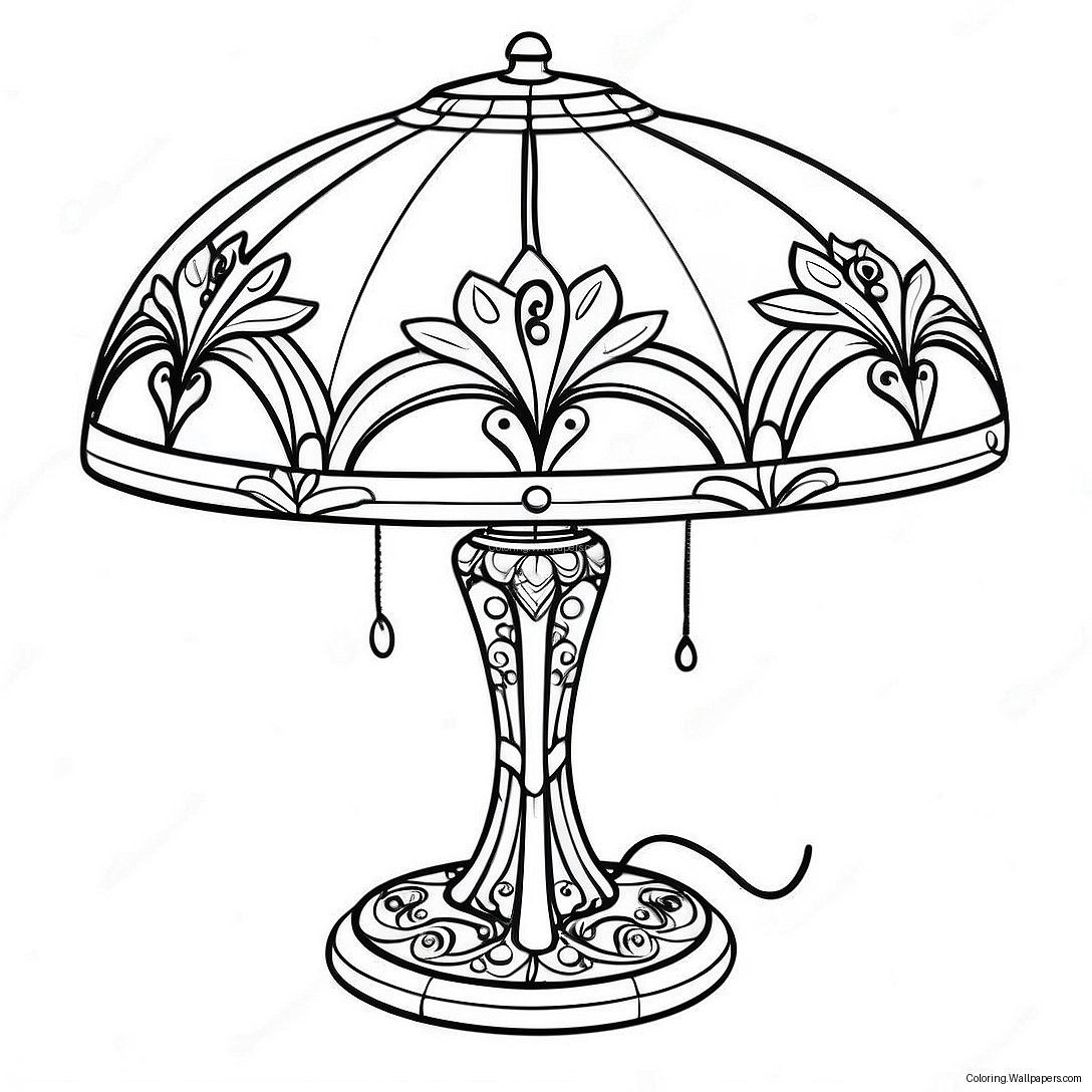 Pagina De Colorat Lampă Elegantă Tiffany 38867