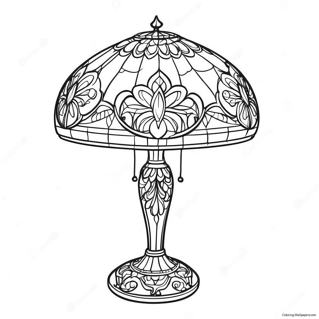 Elegant Tiffany Lamp Coloring Page 38868