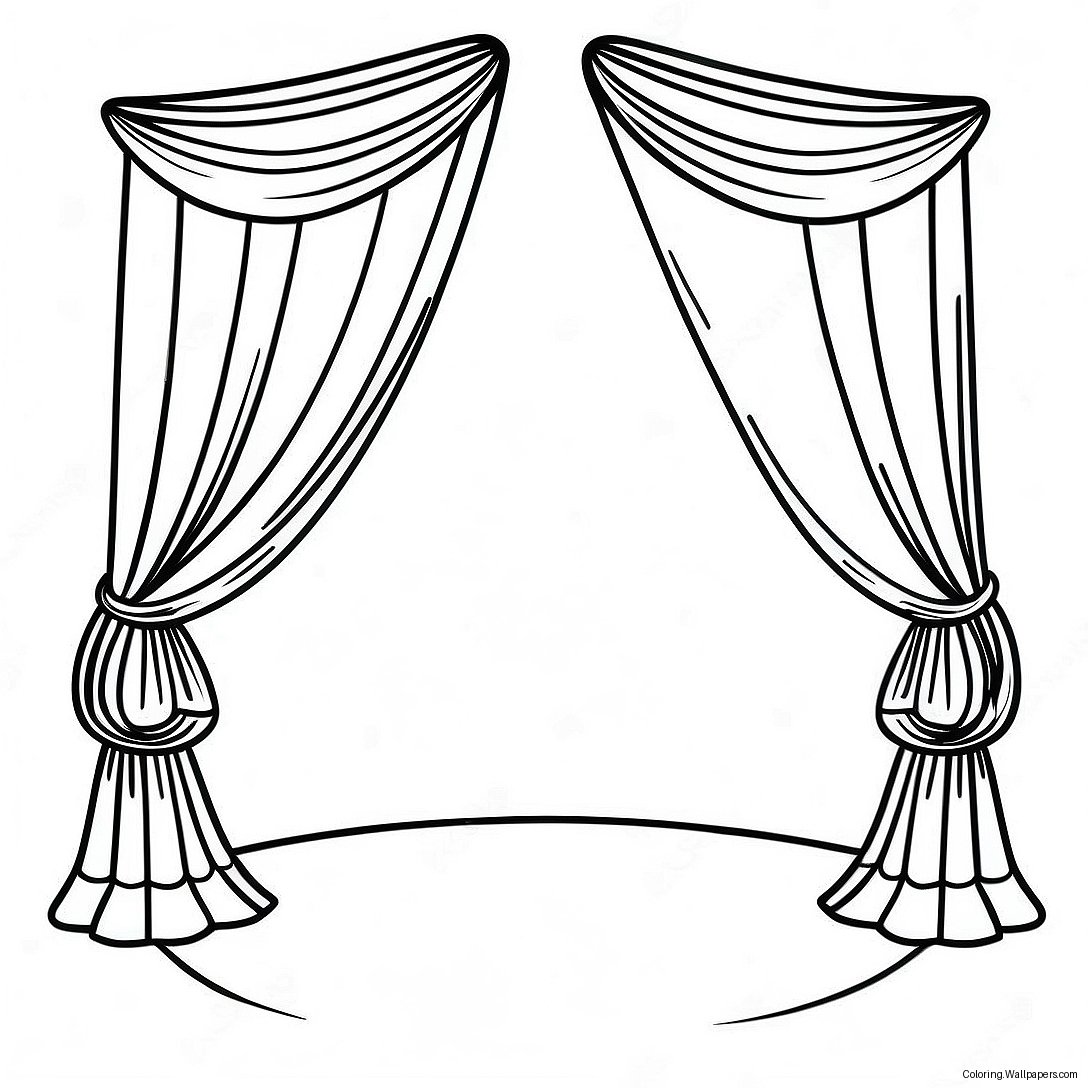 Elegant Velvet Drapery Coloring Page 5158