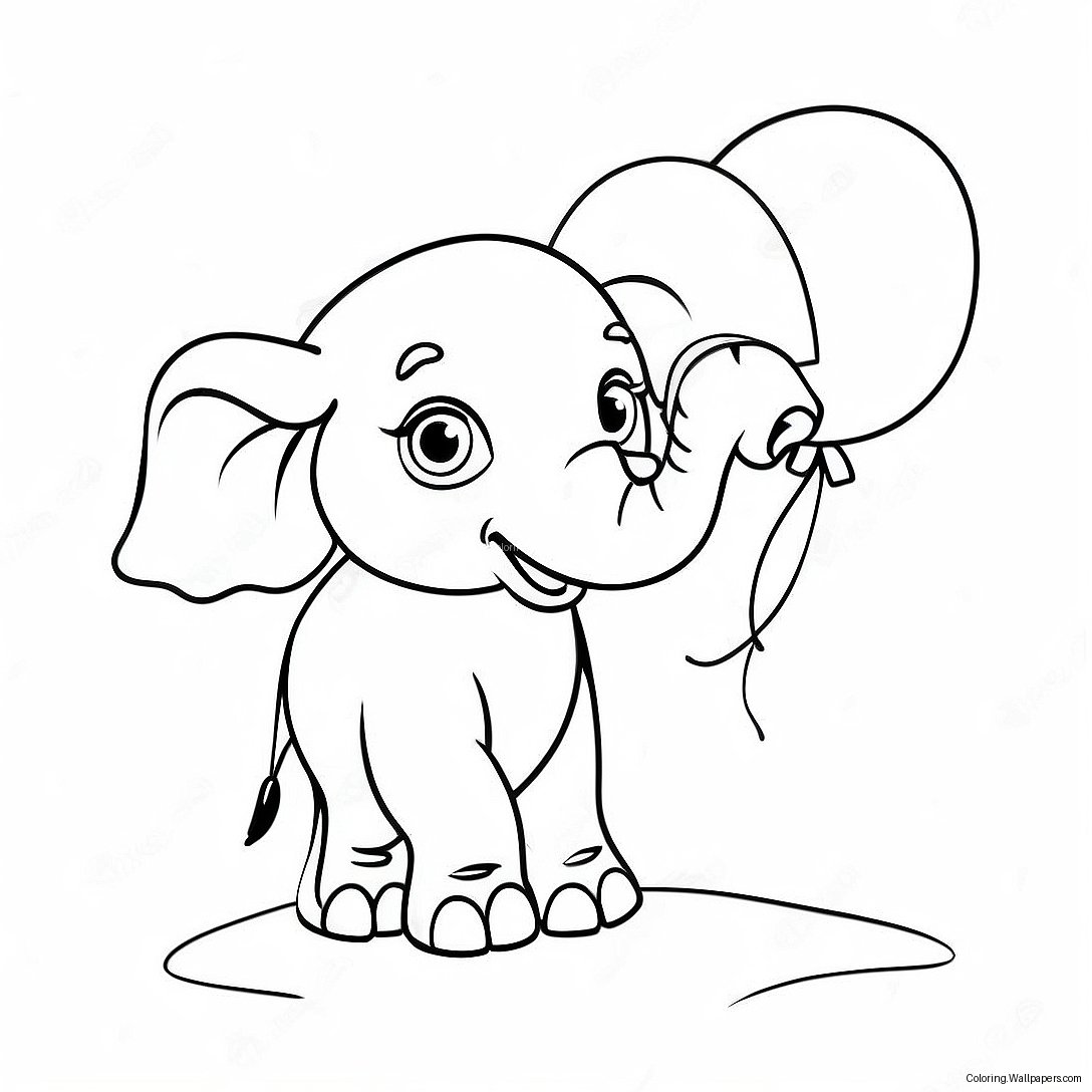 Elefant Mit Bunten Ballons Ausmalbild 7036