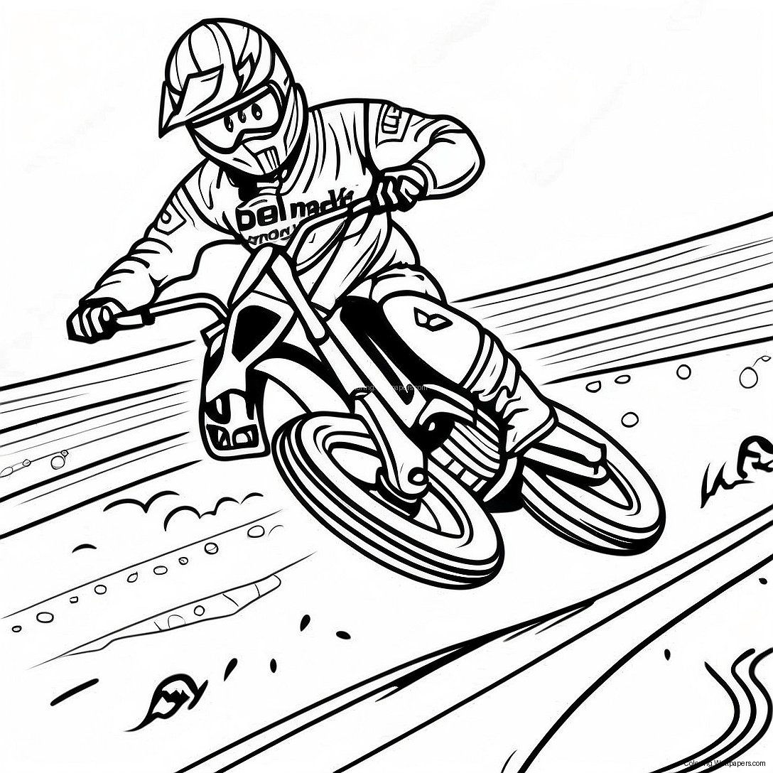 Eli Tomac Racing On Dirt Track Coloring Page 43206