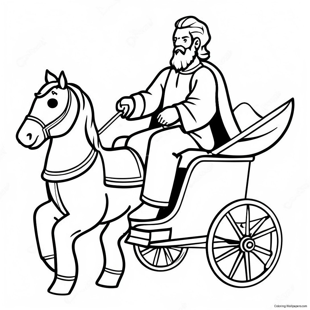 Elijah With Fiery Chariot Coloring Page 18095