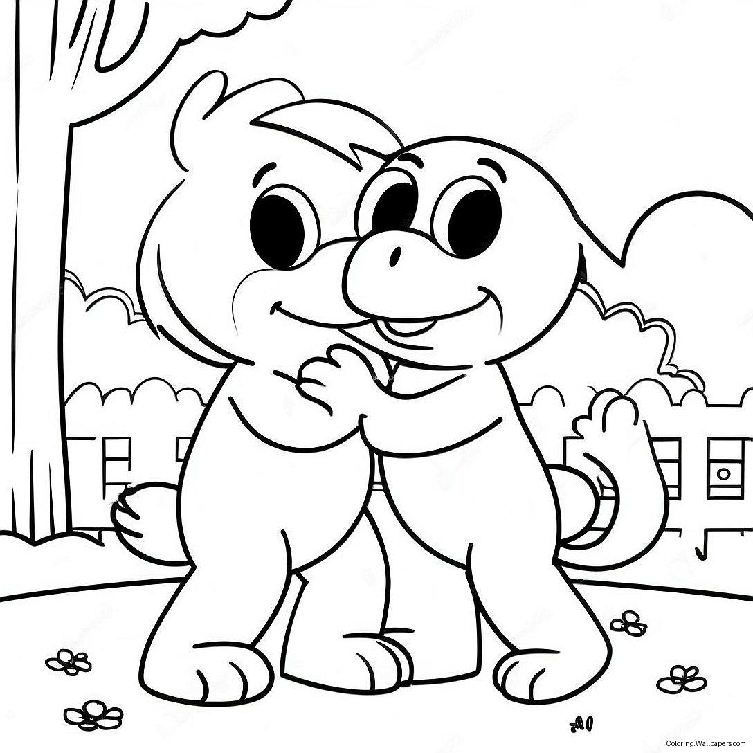 Elmo And Abby Playing In The Park Coloring Page 14795