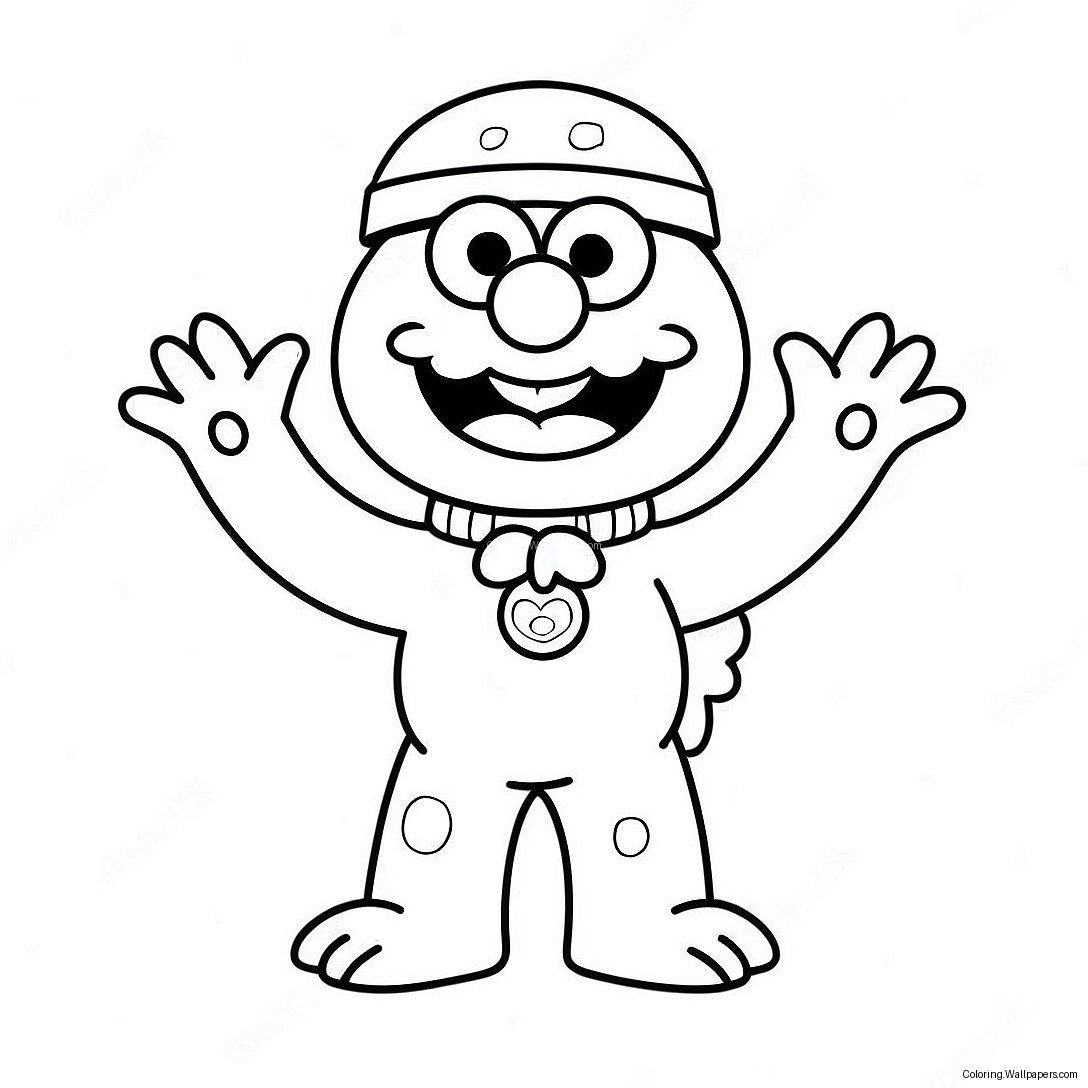 Elmo In A Spooky Costume Coloring Page 40765