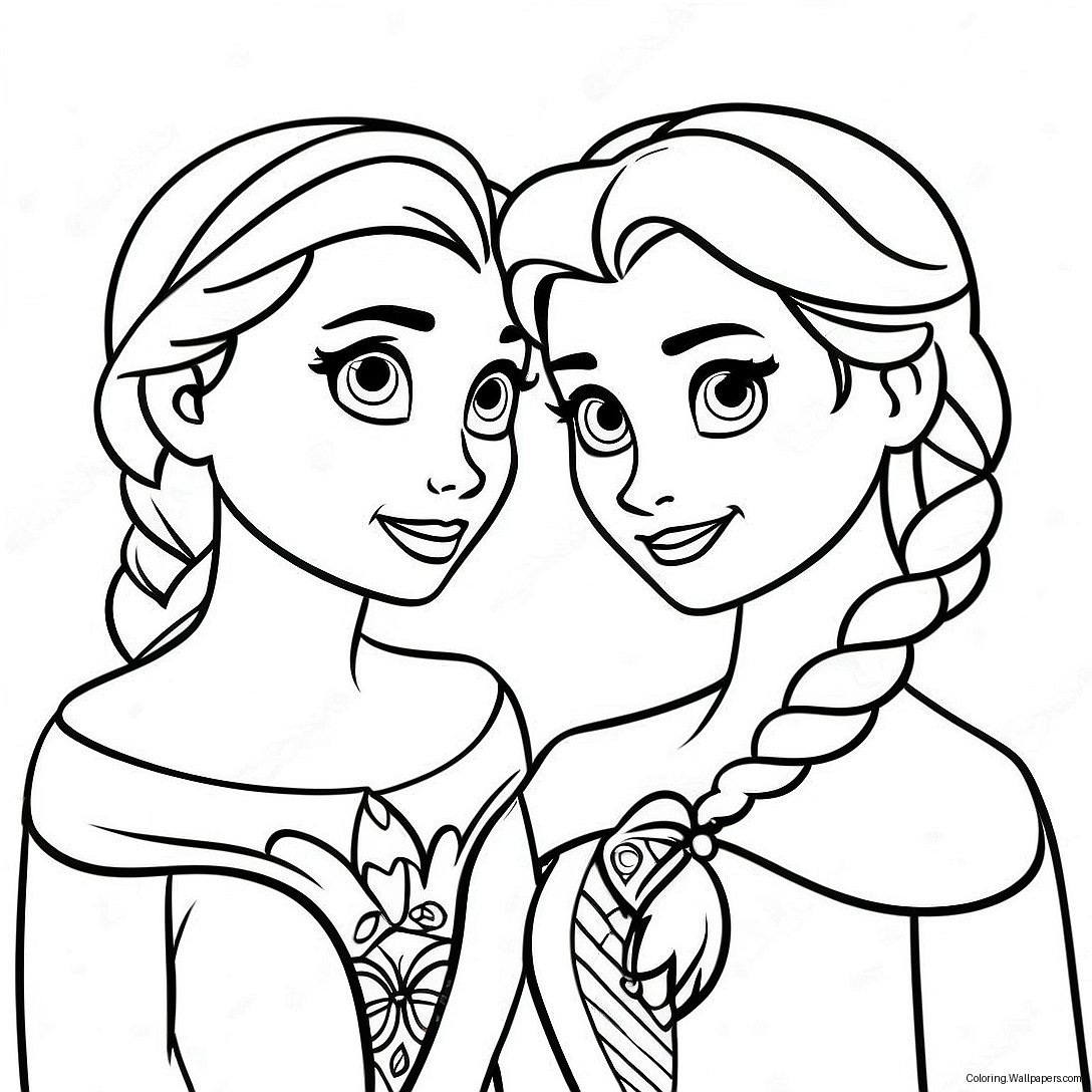 Página Para Colorear De Elsa Y Anna 10218