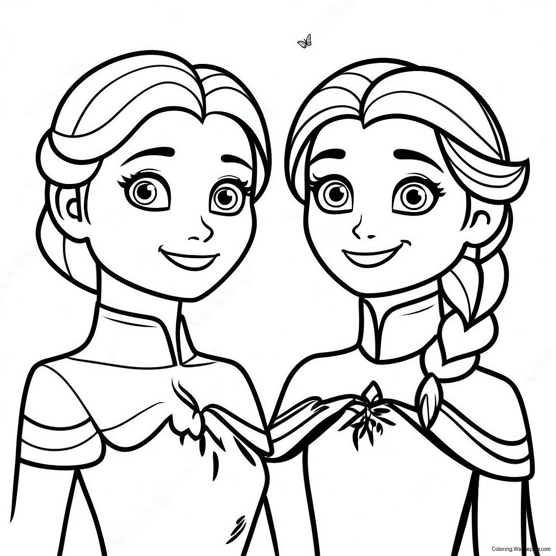 Pagina Da Colorare Di Elsa E Anna 10219