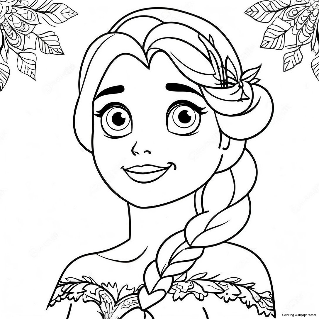 Elsa With Snowflakes Coloring Page 2841