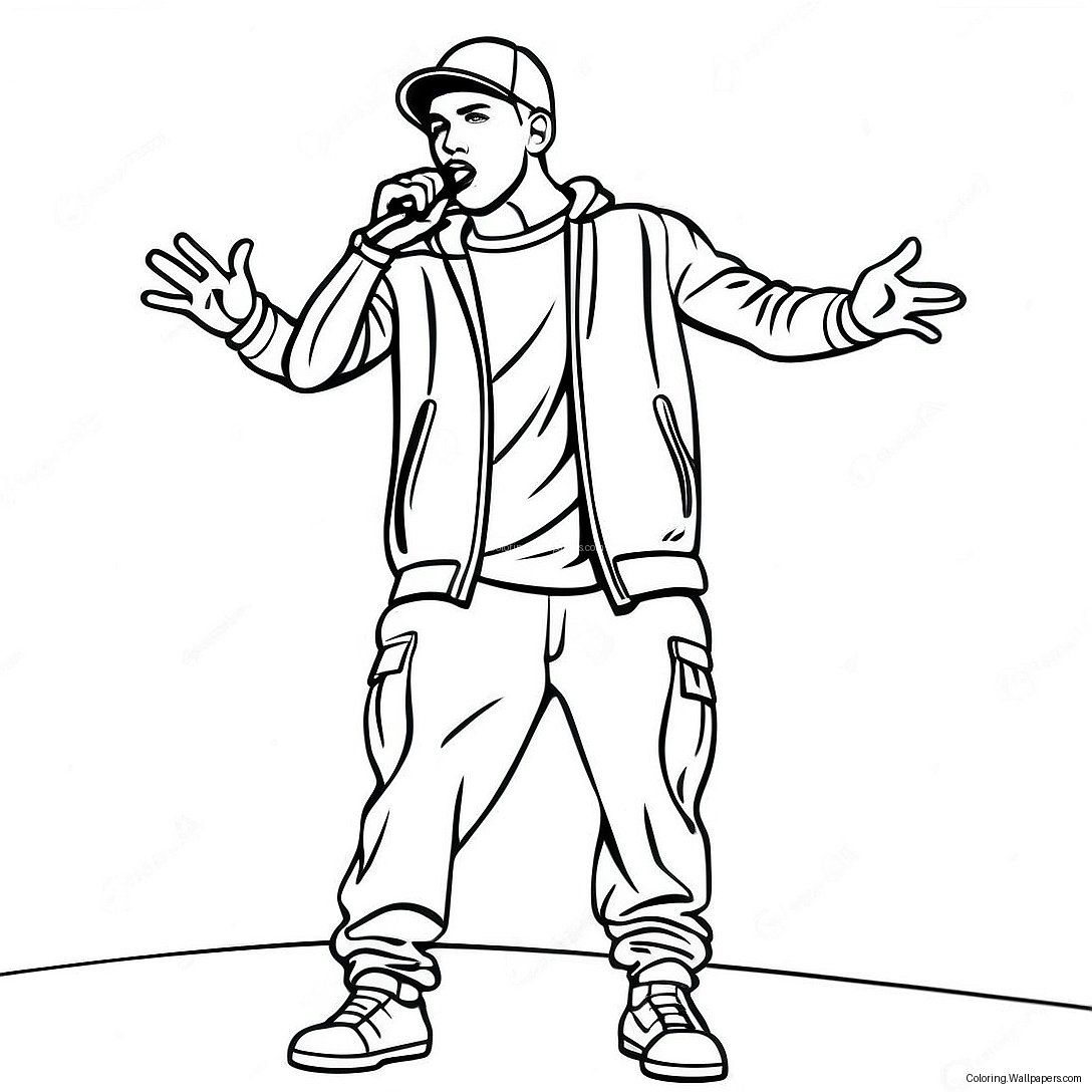 Eminem Performing On Stage Coloring Page 19297