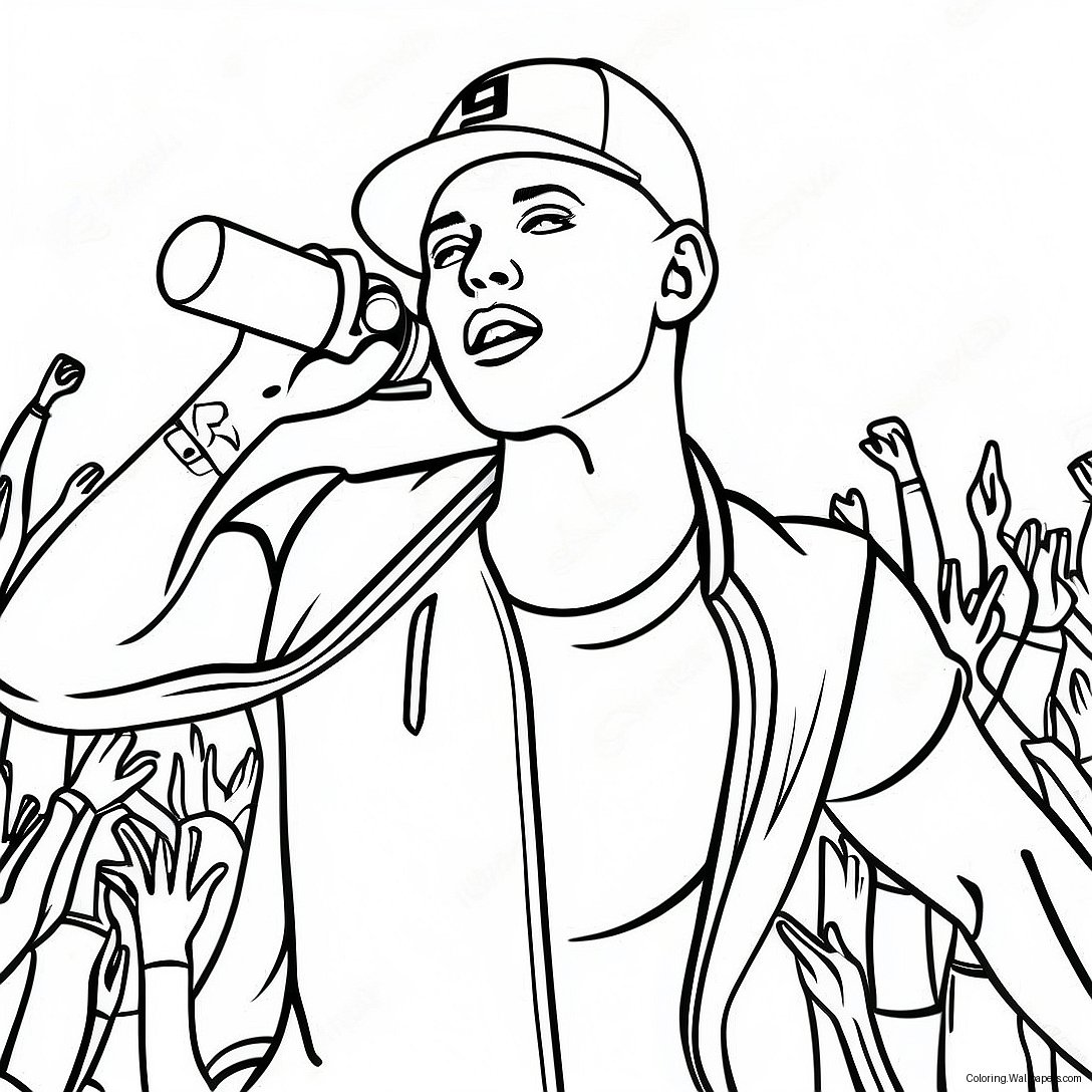 Eminem Performing On Stage Coloring Page 19298
