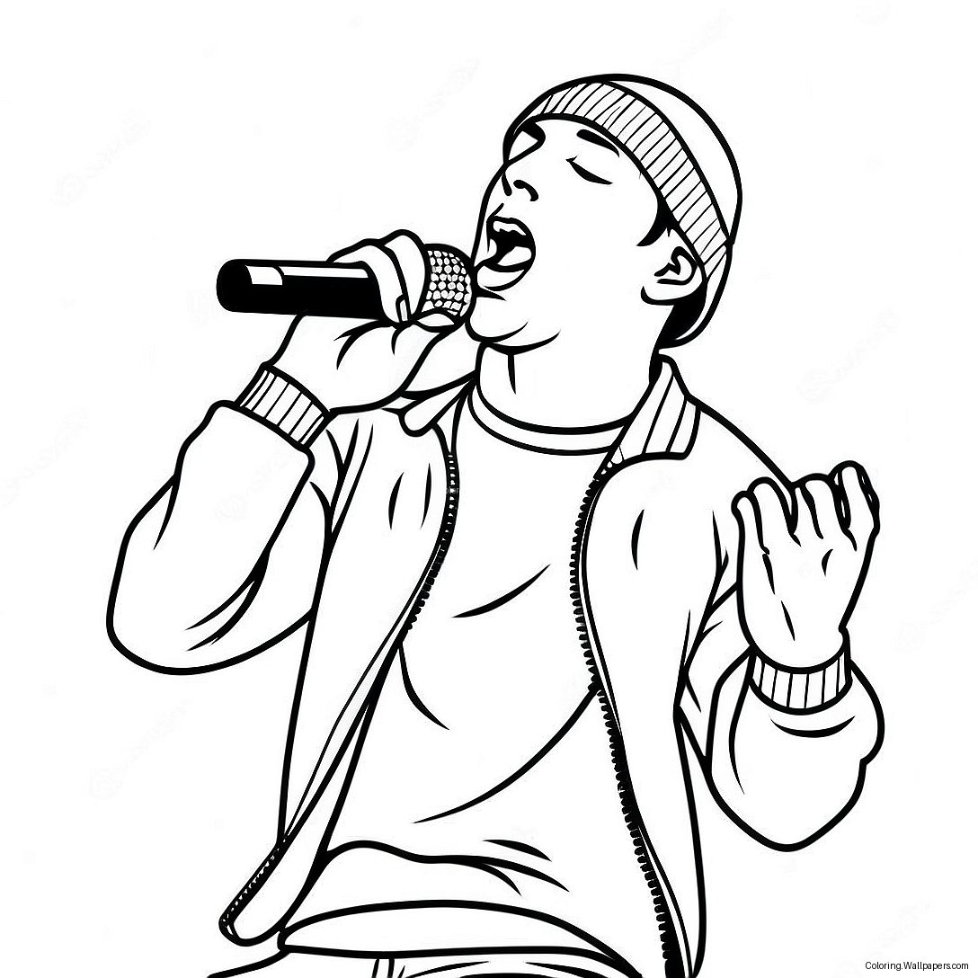 Eminem Performing On Stage Coloring Page 19300