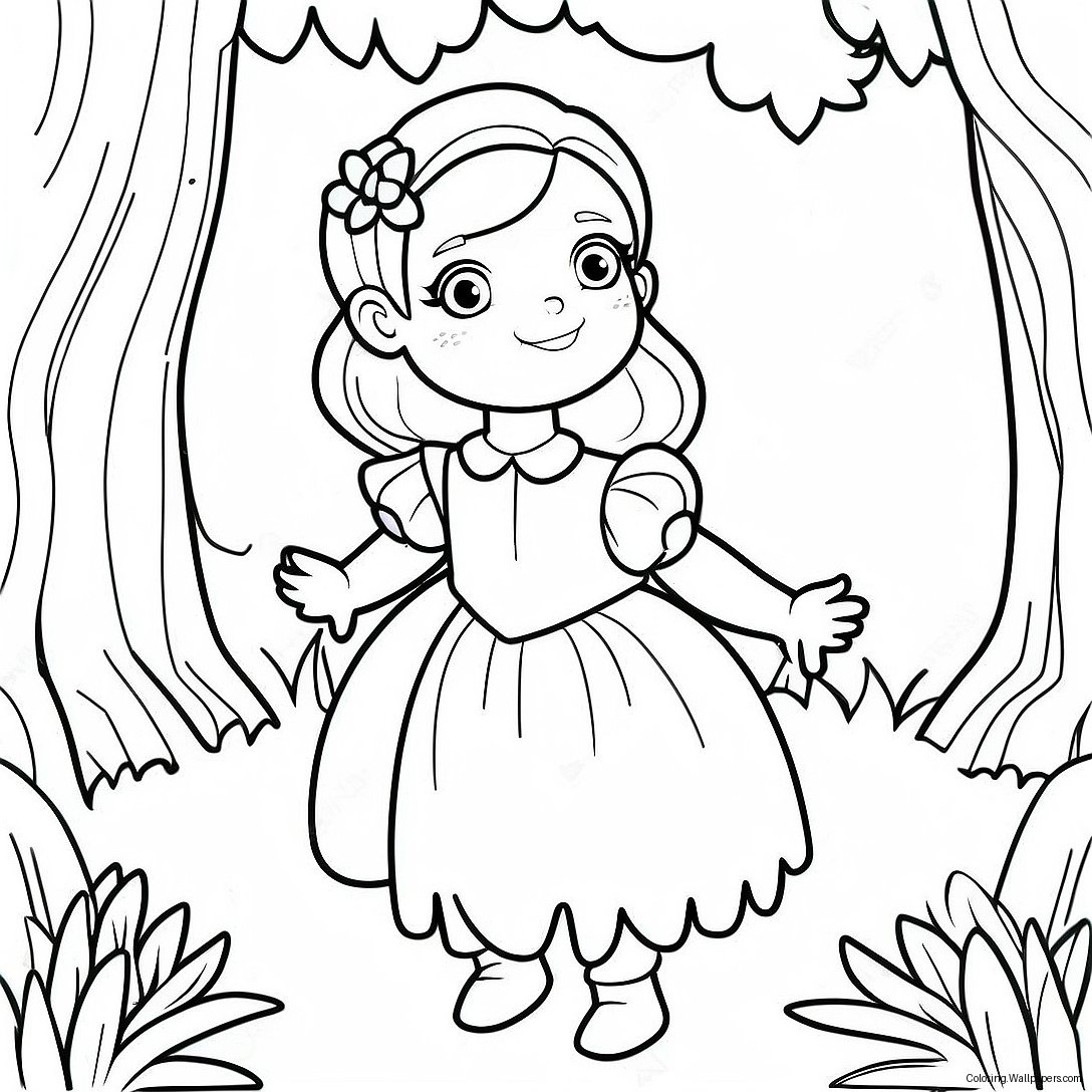 Emma In A Magical Forest Coloring Page 26090