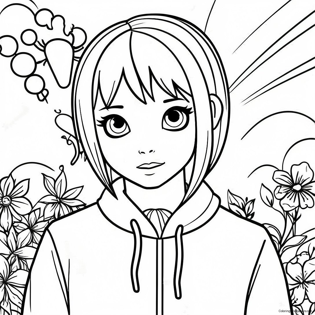 Emo Coloring Page 2413