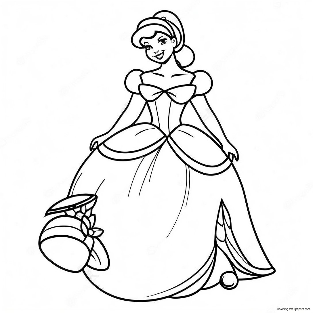 Enchanting Cinderella Coloring Page 47159