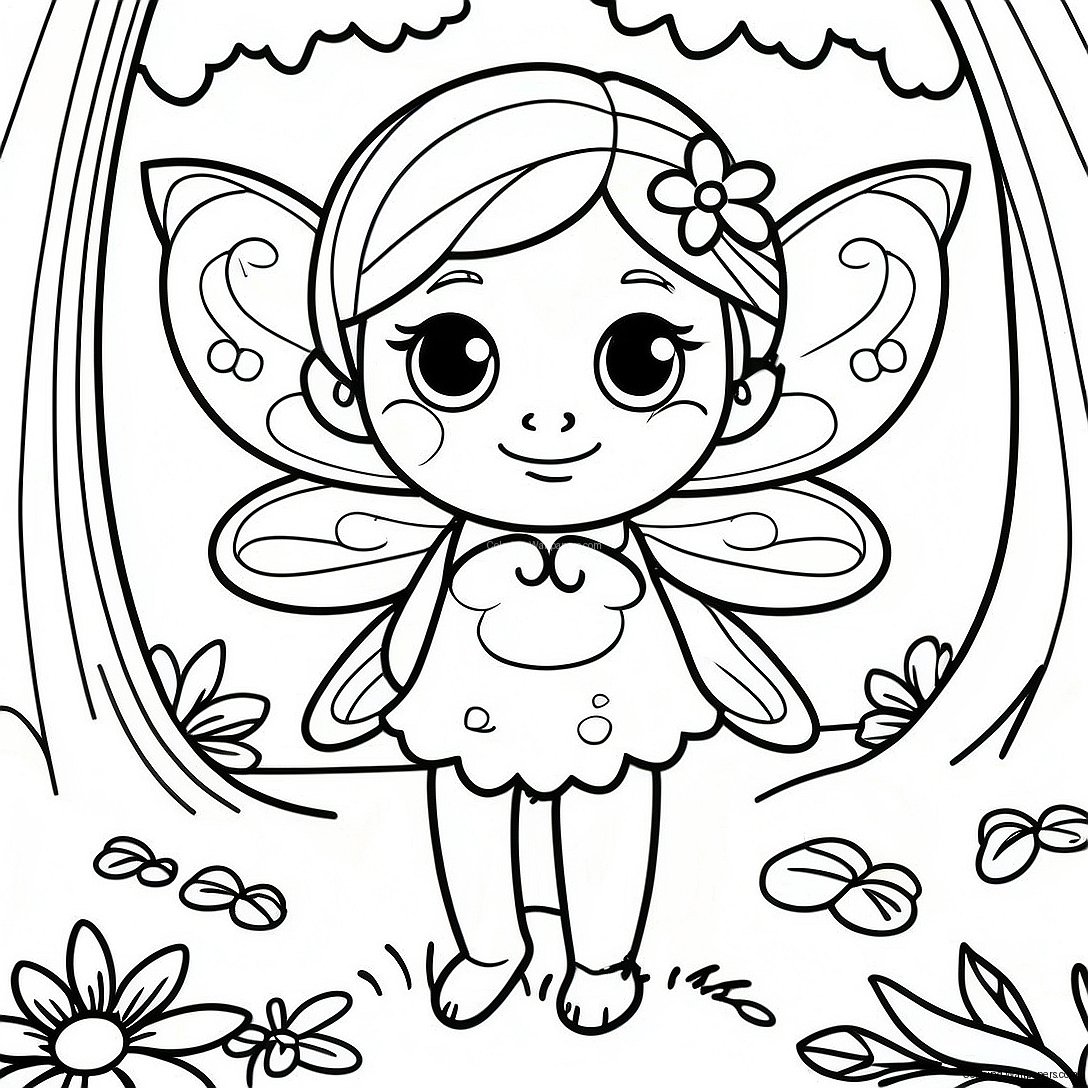 Enchanting Fairy In A Forest Coloring Page 9029