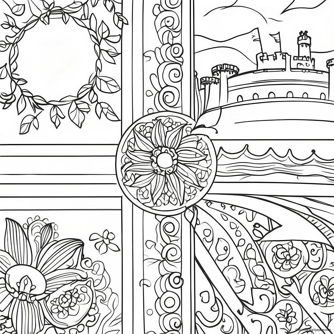 England Flag Coloring Page 57627