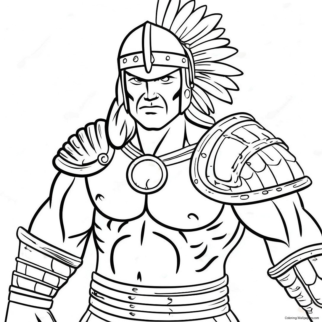 Epic Badass Warrior Coloring Page 17447