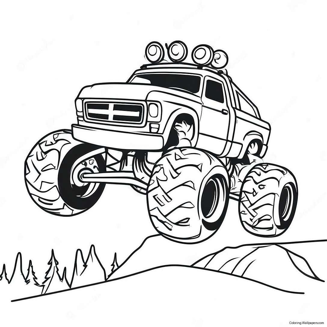 Eepinen Isojalkainen Monster Truck -Seikkailu Värityssivu 58234