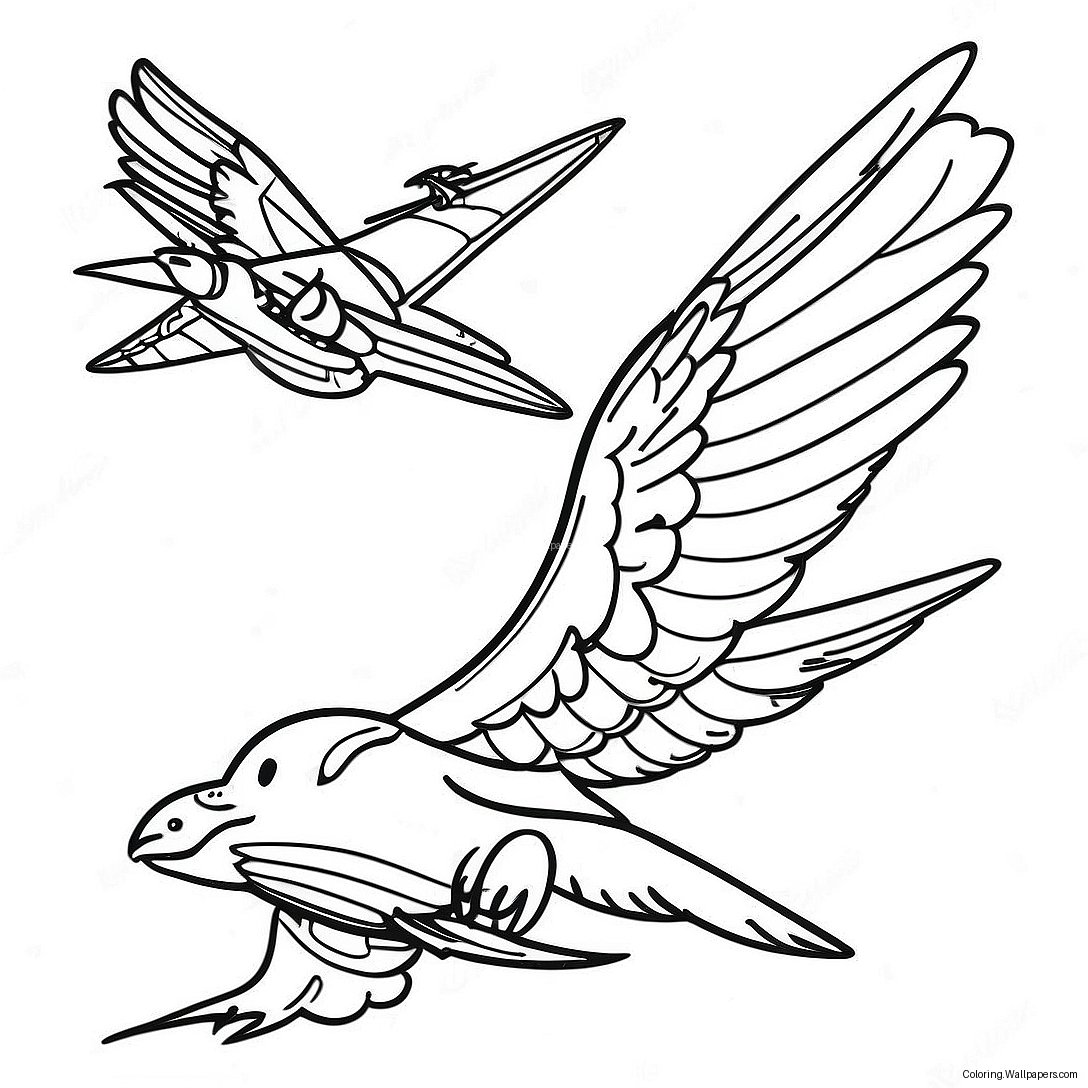 Epic Fourth Wing Battle Coloring Page 20485