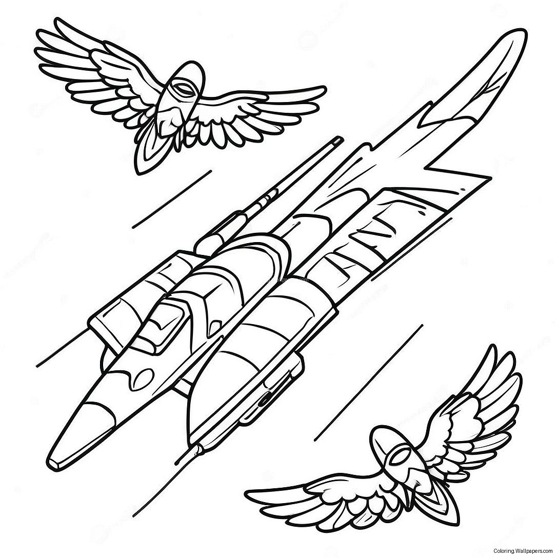 Epic Fourth Wing Battle Coloring Page 20487