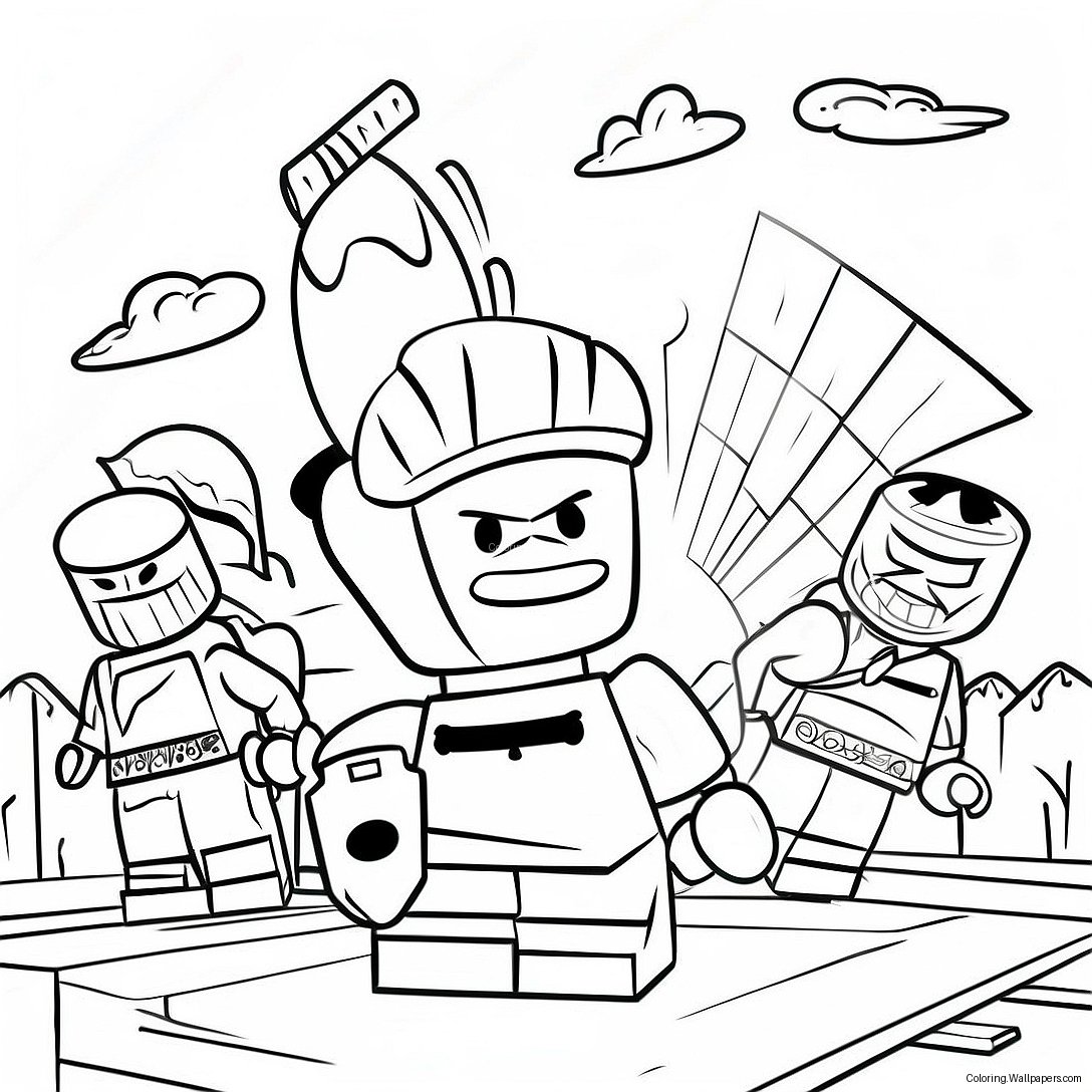 Epic Lego Fortnite Battle Scene Coloring Page 10239