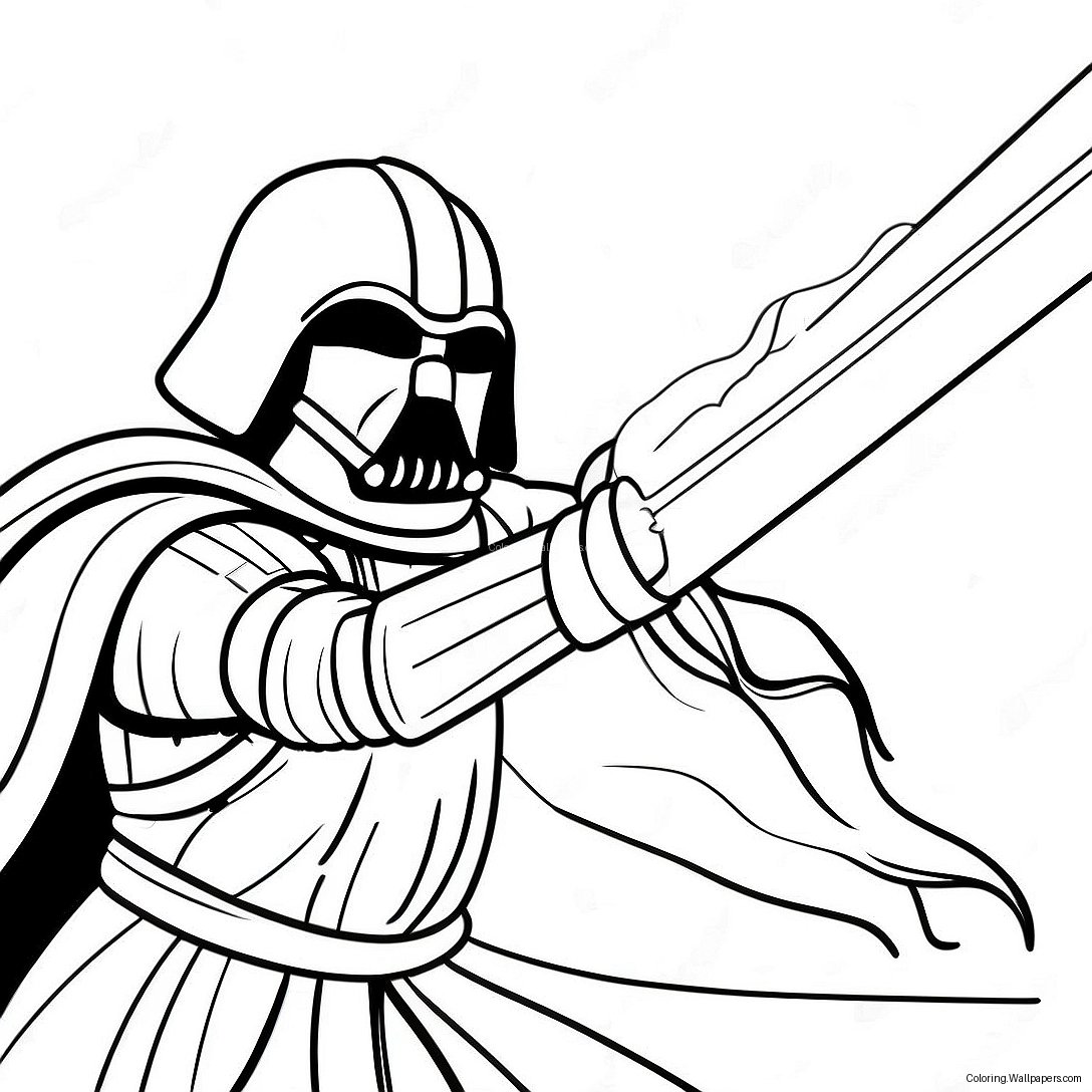 Epic Lightsaber Duel Coloring Page 18997