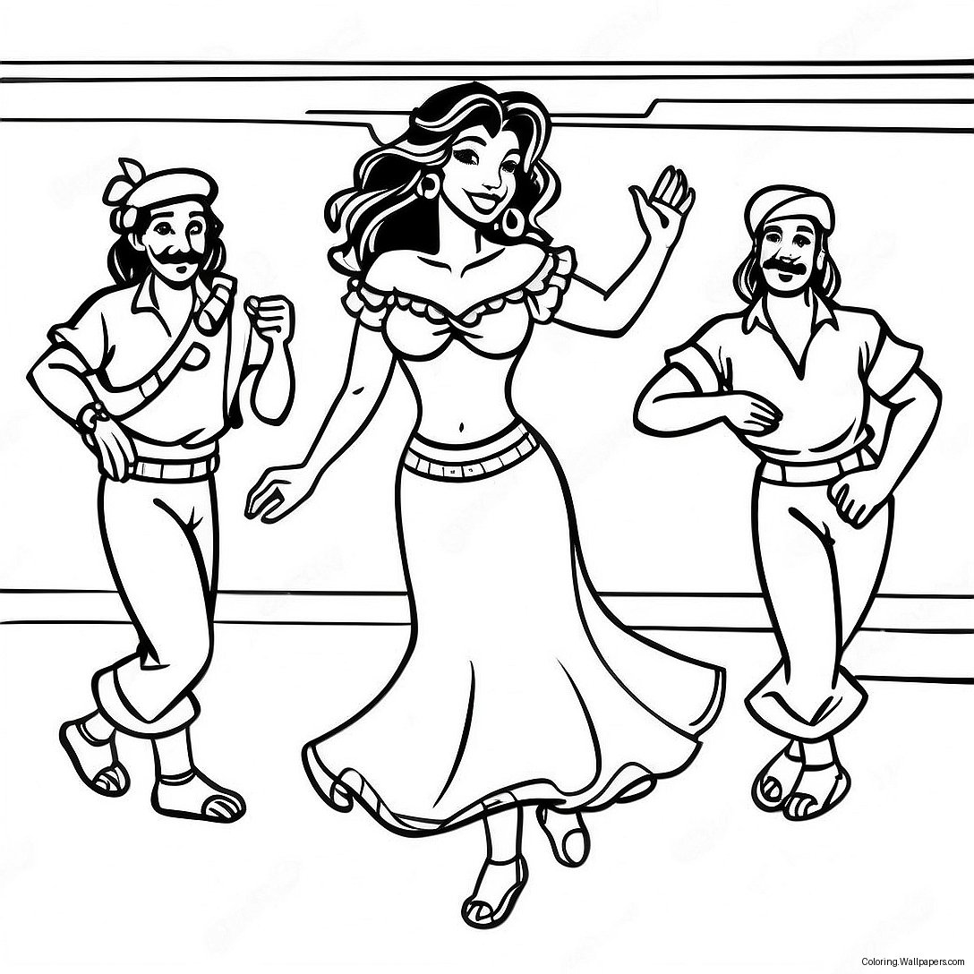 Página Para Colorear De Esmeralda Bailando Con Gitanos 53702