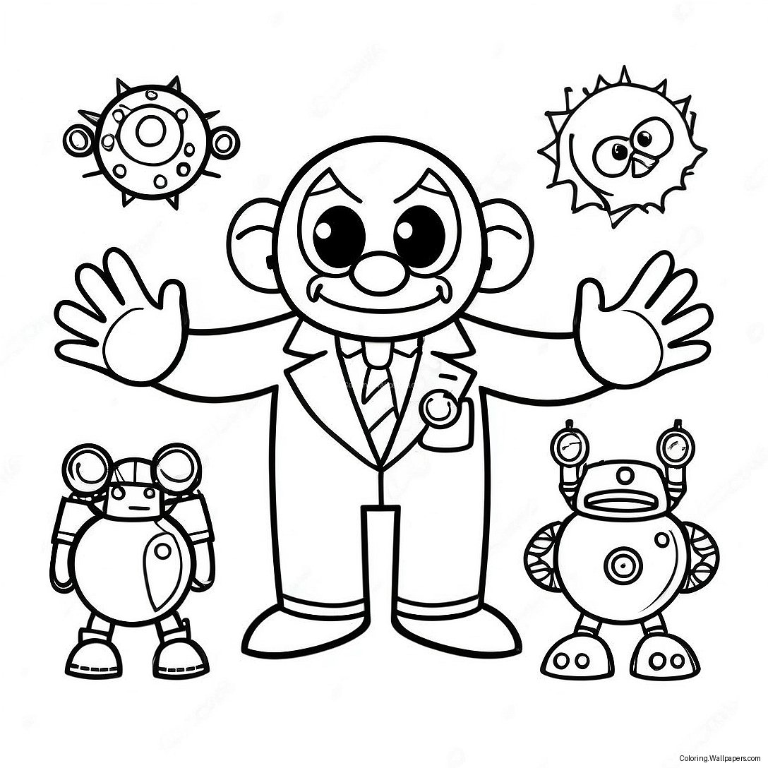 Evil Dr Eggman With Robots Coloring Page 8784