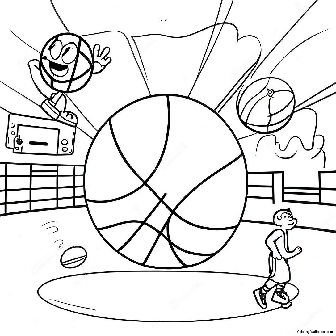 Exciting Basketball Game Coloring Page 31854