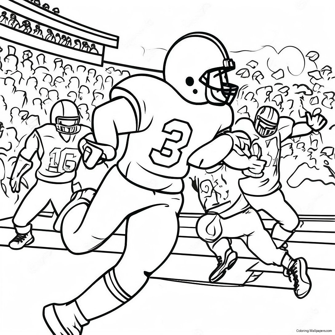 Exciting College Football Game Coloring Page 13886