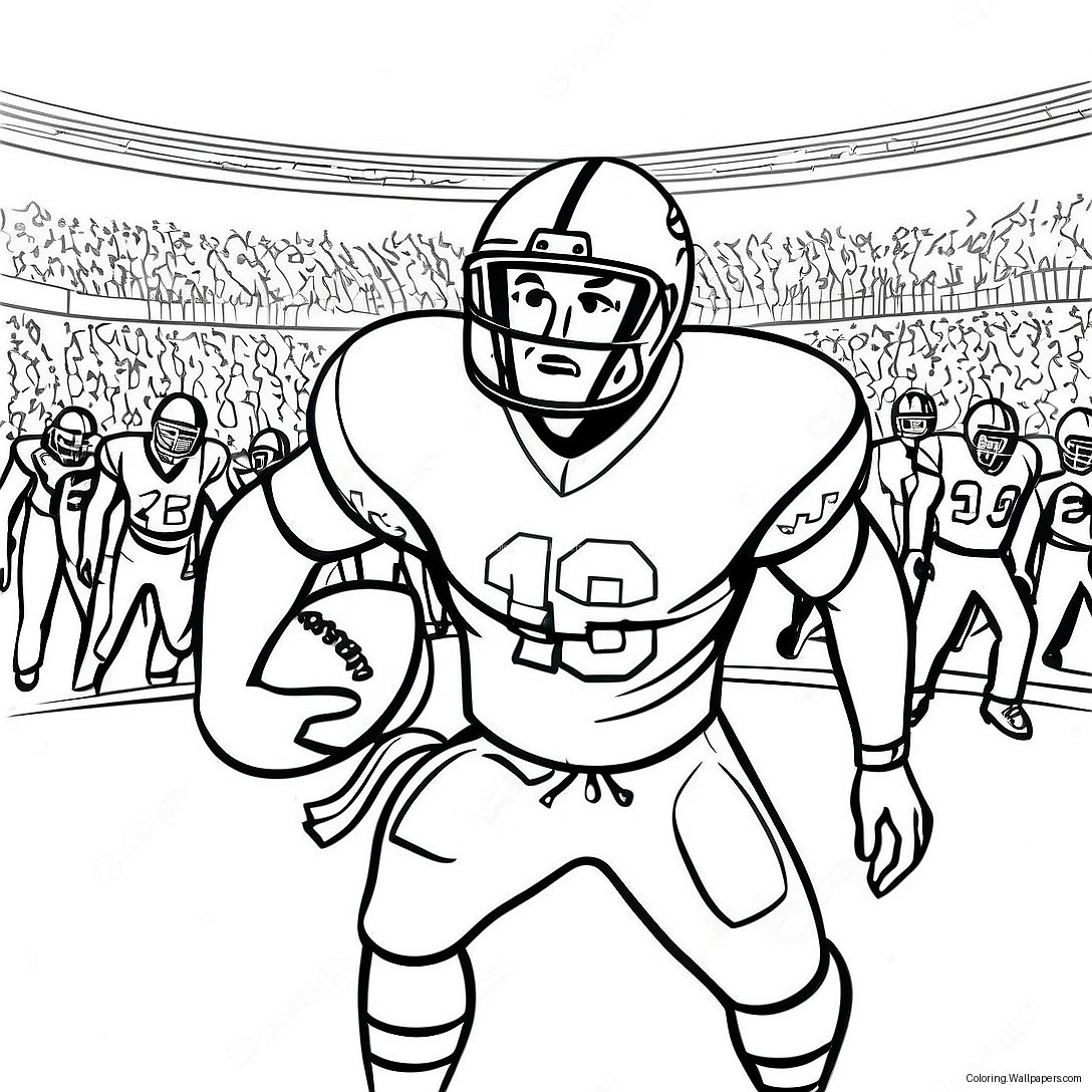 Exciting College Football Game Coloring Page 13887